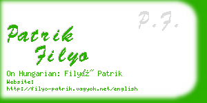 patrik filyo business card